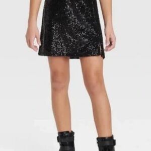 Girls Art Class black sequin skirt XL (14/16) NEW
